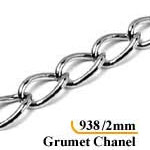 CADENA CHANNEL 2MM. LARGO 1.15MTS.NIQ.